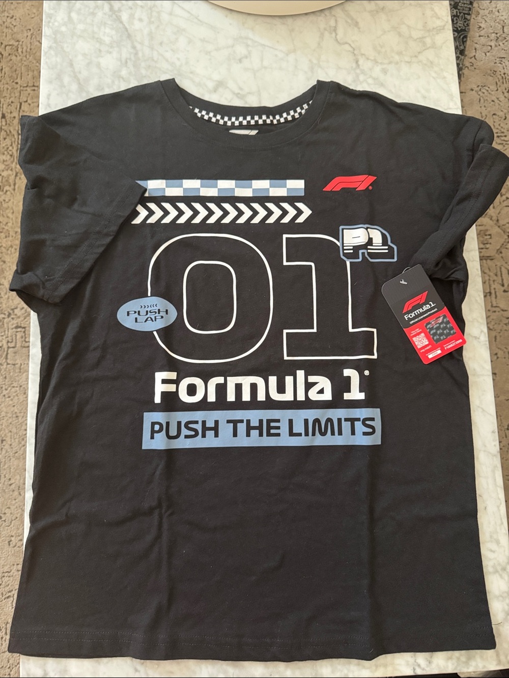 New Formula 1 F1 kids Black Graphic shirt Tee - boys XL